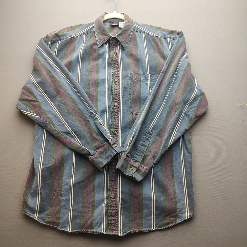 Saugatuck Man's Multicolored Casual Button Up shirt‎ Long Sleeve Large